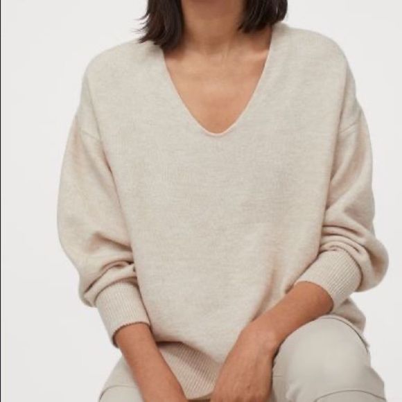 H&M Sweaters - H&M | conscious V-neck beige sweater